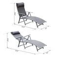 thumbnail image 3 of Outsunny Chaise Longue Extérieure Inclinable Pliante et Réglable Robuste - Ensemble de 1, Gris, 3 of 10