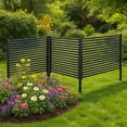thumbnail image 1 of Rustproof Metal Fence – 3 Panels 47"H x 9'L – Decorative Animal & Privacy Barrier – No-Dig Edging for Flower Beds – Patio & Backyard – Easy Setup – Brown, 1 of 6