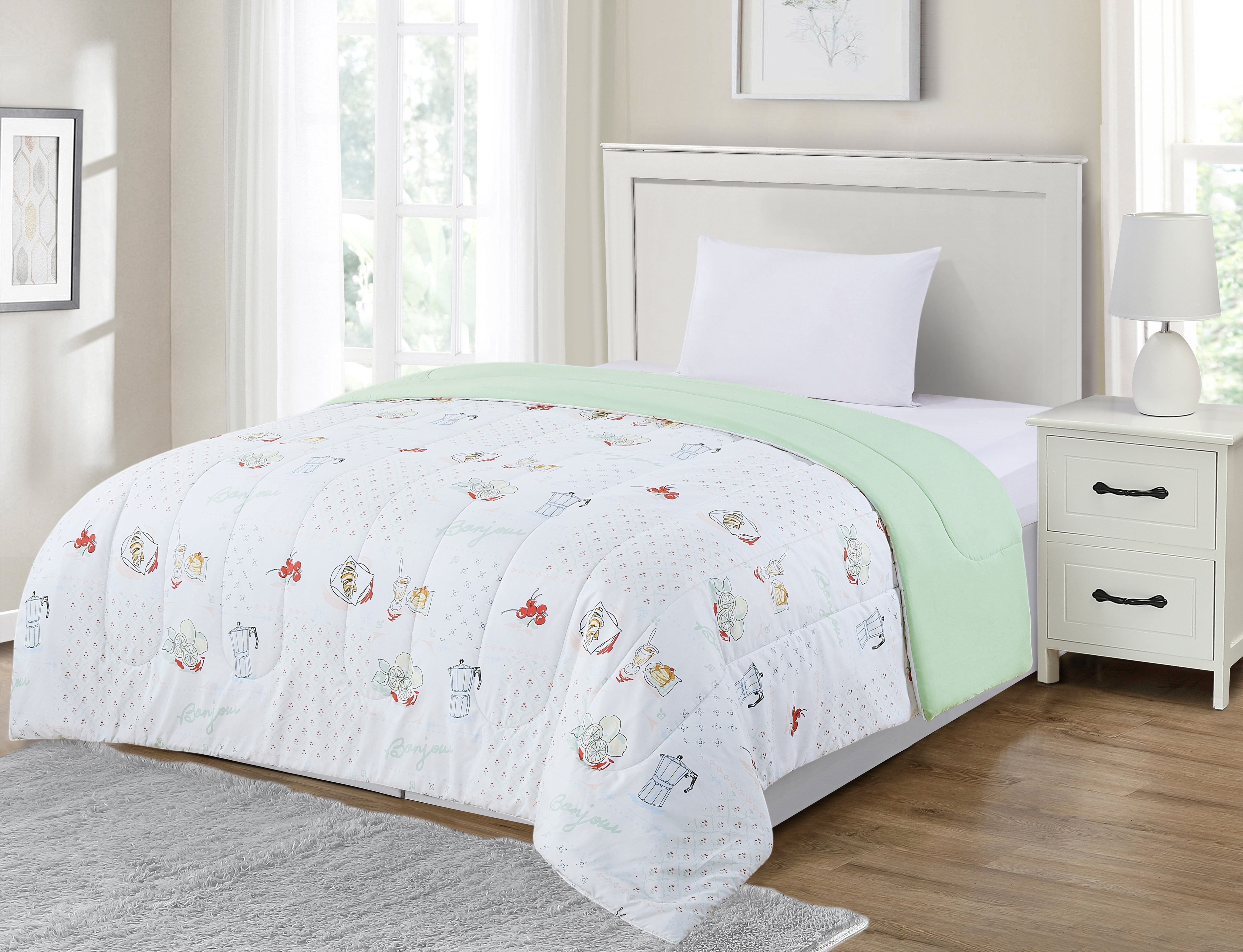 Mainstays Petite Matin Reversible Comforter Twin