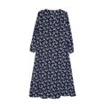 thumbnail image 2 of Wuffmeow Femmes Été Bohème Fleur Jupe Longue 3/4 Manches Vacances Partie Plage Jupe Longue Robe, 2 of 7