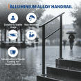 thumbnail image 3 of Metal Handrail – Adjustable for 2-6 Steps – Black Deck Stair Railing – Porch, Exterior & Indoor – DIY Install Kit, 3 of 5