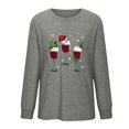 thumbnail image 5 of Hauts pour Femmes Chic Décontracté Femmes Décontracté Imprimé Noël Ample Manches Longues Col Rond Hauts Blouse en Liquidation, 5 of 5