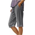 thumbnail image 2 of Wensltd Shorts d'Été à Jambe Grand pour Femmes, Mode, Lin, Fluides, Confortables, 2 of 6