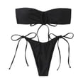 thumbnail image 4 of CEHVOM Ladies Tube Top Split Bikini With Chest Pad Without Underwire, 4 of 5