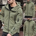 thumbnail image 5 of EGNMCR Jackets for Men Outdoor Warm Inner Liner Fleece Jacket Men's Cold Proof Stormsuit Hood Jacket Solid Color Hooded Jacket, 5 of 5