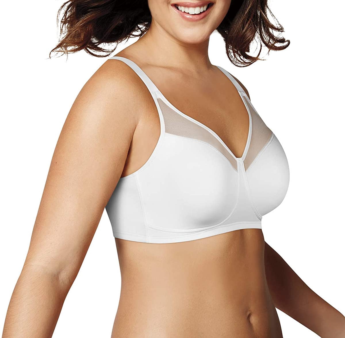 Playtex Womens Smoothing Wirefree Minimizer Bra, 42DD, White