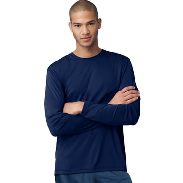 Hanes T-Shirt à Manches Longues pour Hommes Cool DRI Performance - Meilleur Vendeur, 2X, Marine