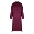 thumbnail image 4 of TINZ Robes Chandails d'Automne pour Femmes Décontractées à Manches Longues Amples Chandails à Capuchon à Enfiler avec Cordon Ourlet Fendu Robe Midi Femmes Chandails à Capuchon Lourds Chandail pour Femmes Couleur Unie à Cordon Chandail à Capuchon Décontracté, 4 of 4