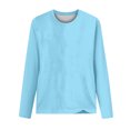 thumbnail image 4 of CEHVOM Blouse d'Été Décontractée à Manches Longues pour Femme, Col Rond, Hauts Unis, T-Shirt, Liquidation, 4 of 4