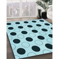 thumbnail image 3 of Ahgly Company Tapis d'Aire Rectangulaire Transitionnel Vert Pierre Aigue-Marine pour Intérieur, Lavable à la Machine, 6 Pieds x 9 Pieds, 3 of 7