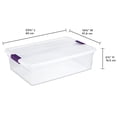 thumbnail image 2 of Sterilite 30 Liter ClearView™ Latch Box, Clear Plastic Storage Bin with Lid and Purple Latch - 6 Pk, 2 of 6