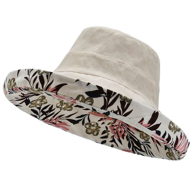 Outdoor Sun Hat Reversible Wide Brim Sun Protection Cap Fishing Hat for Girls