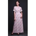 thumbnail image 2 of Bimba Rayon Rays Tie-Dye Smocked Waist Printed Gown Maxi Side Slit LadiesDress-Small, 2 of 6