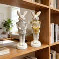 thumbnail image 1 of EGNMCR Easter Decorations, Cute Resin Bunny Figurine Mini Easter Rabbits Statue for Home Decor Tabletop Shelf Mantel Centerpiece Decoration Spring Holiday Party Favors resin decorations, 1 of 9