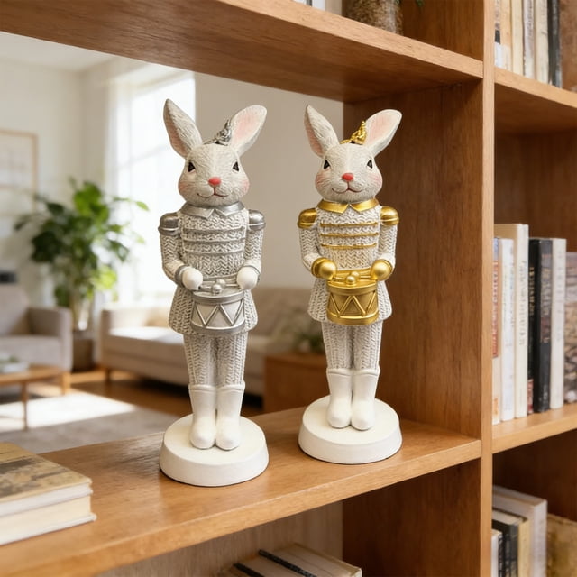 EGNMCR Easter Decorations, Cute Resin Bunny Figurine Mini Easter Rabbits Statue for Home Decor Tabletop Shelf Mantel Centerpiece Decoration Spring Holiday Party Favors resin decorations