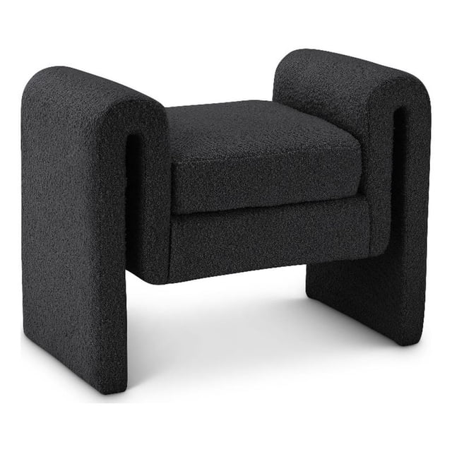 Meridian Furniture Banc en Tissu Noir Stylet