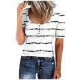 thumbnail image 1 of Birdeem Womens Round Neck Button Up T-Shirt Loose Short Sleeved Top, 1 of 8