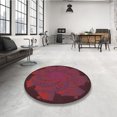thumbnail image 4 of Ahgly Company Tapis d'Intérieur Lavable à la Machine, Carré, Transitionnel, Rouge Bourgogne, Tapis de Zone, 4 Pieds Carré, 4 of 7