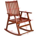 thumbnail image 4 of Costway Chaise Berçante en Bois Fauteuil Berçant Simple pour Porche Intérieur Extérieur Mobilier de Patio Naturel, 4 of 9