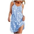 thumbnail image 1 of SMihono Robe Maxi Bohème d'Été pour Femmes Grande Taille Mode Féminine Col Rond Sexy Sans Manches Ourlet Imprimé Dessin Animé Mignon Robe de Plage Ample Robe de Plage, 1 of 5