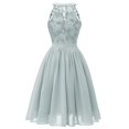 thumbnail image 3 of Pompotops Robe Trapèze Vintage pour Femme, Princesse, en Dentelle Florale, Cocktail, Encolure, Fête, Évasée, 3 of 5
