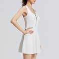 thumbnail image 4 of Ventes du Jour! QATAINLAV Robe de Tennis Athlétique pour Femme avec Short Intégré, Fermeture Éclair, Sans Manches, Mini, Entraînement, Golf, Robes, Course en Plein Air, Combinaison Sportive, Blanc, TTG, 4 of 7