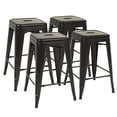 thumbnail image 1 of Metal Bar Stools Set of 4 Counter Height Barstool Stackable Barstools 24 Inch Indoor Outdoor Patio Bar Stool Home Kitchen Dining Stool Backless Bar Chair, 1 of 5