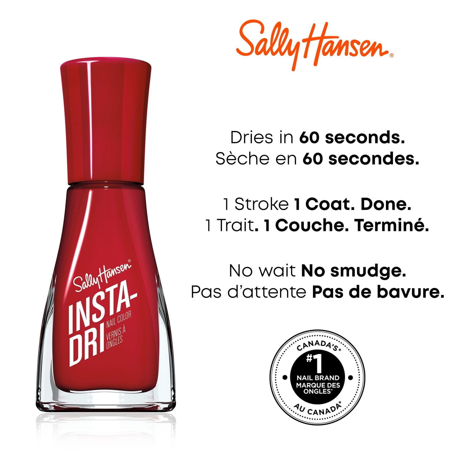 Vernis à ongles Sally Hansen Insta-Dri®, formule 3-en-1 avec base et top coat intégrés