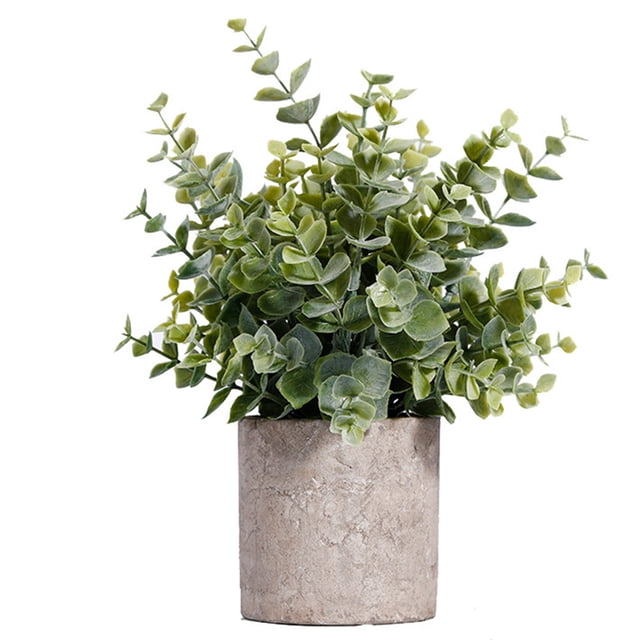 Coofit Artificial Potted Plant Decorative Simulated Eucalyptus Fake Plant False Leaf
