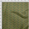 thumbnail image 3 of oneOone Polyester Lycra Fabric Leaves & Floral Block Printed Craft Fabric BTY 56 Inch Wide, 3 of 4