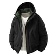 thumbnail image 1 of Manteaux pour Hommes Unis Épais à Capuche Imperméables à Manches Longues, 1 of 4
