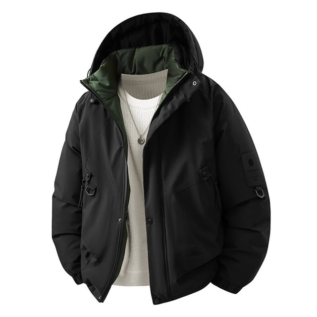 Manteaux pour Hommes Unis Épais à Capuche Imperméables à Manches Longues