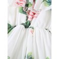 thumbnail image 3 of Xingqing 8 Colors Summer Princess Kids Girls Dress Flowers Printed Short Sleeve Off Shoulder Ruffles A-Line Chiffon Dress, 3 of 7