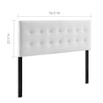 thumbnail image 3 of Modway Emily King Tufted Performance Velvet Headboard in White, 3 of 9