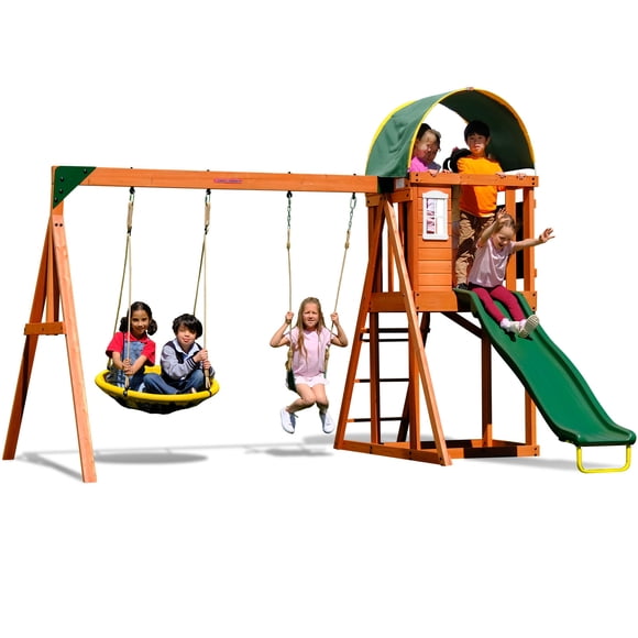 Ultimate Backyard Playset: Slide, Swing & Sandbox