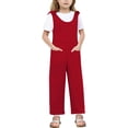 thumbnail image 1 of WENXIAOO Combinaison Sans Manches pour Adolescentes, Barboteuse de Rentrée Scolaire, Barboteuses Rouges avec Poches pour Usage Quotidien, Barboteuse pour Filles Taille 13-14 Ans, 1 of 5