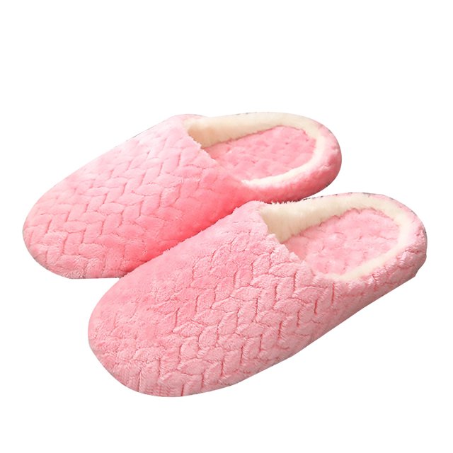 Winter Warm Slippers Jacquard Soft Anti-slip House Slippers Fluffy Slippers