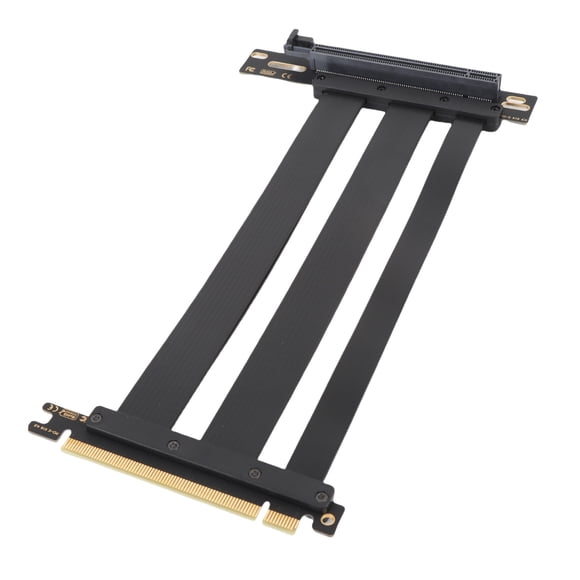 PCIe 4.0 Riser Cable, PCIe 4.0 X16 Graphics Card Extension Cord, 90 Degree Right Angle, Segmented Design, Compatible with RTX 4090 Ti and 8900 XT, Black