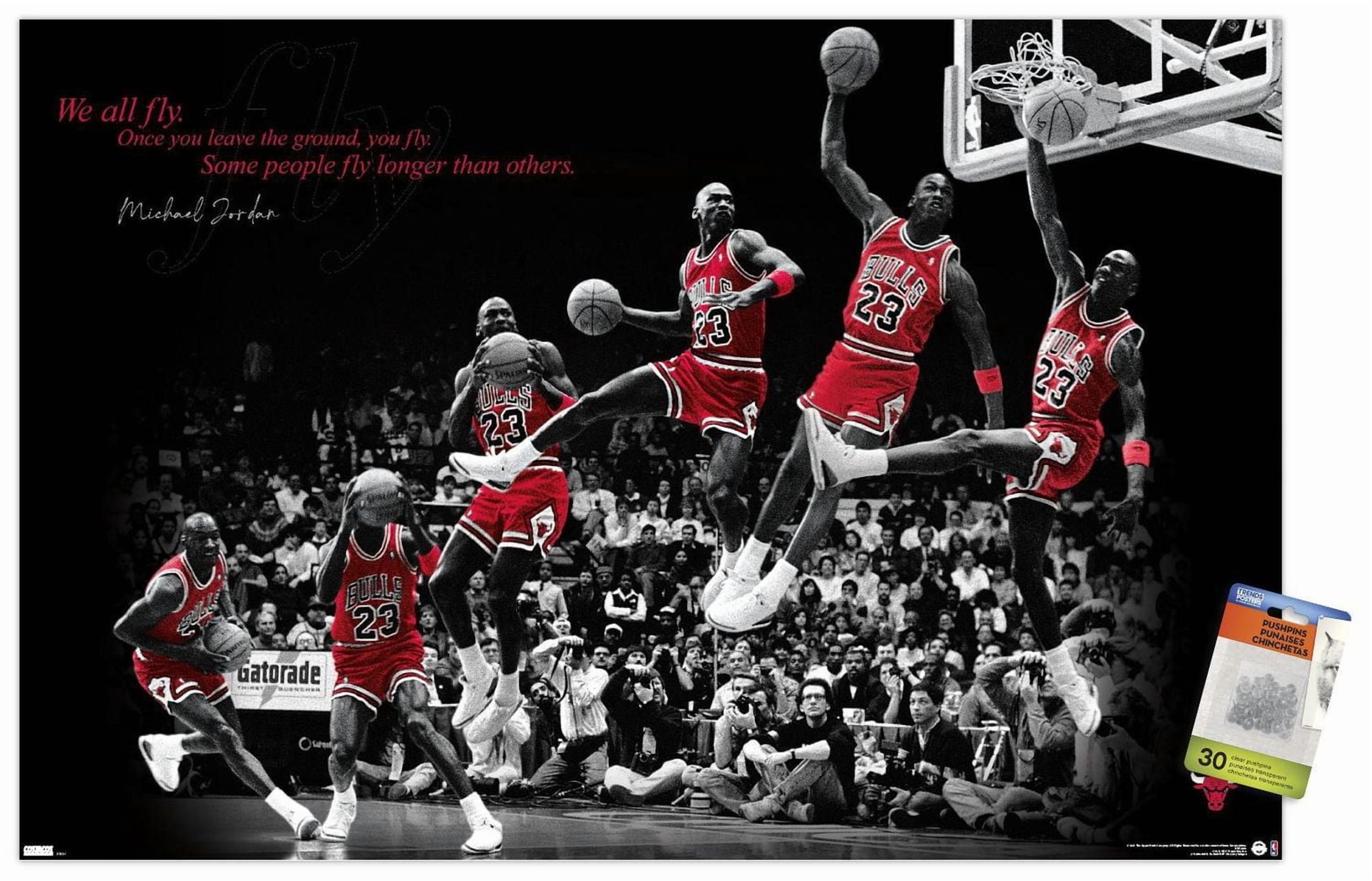 Michael Jordan - Fly Wall Poster, 22.375" x 34" Framed