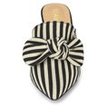 thumbnail image 3 of BLISSFUL STEP Women's Stripe Bow Block Heel Slides Mules, 3 of 7