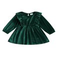 thumbnail image 1 of MesaSe Robe en Velours d'Automne pour Tout-Petite Fille, à Volants, Manches Longues, Encolure Évasée, 1 of 9