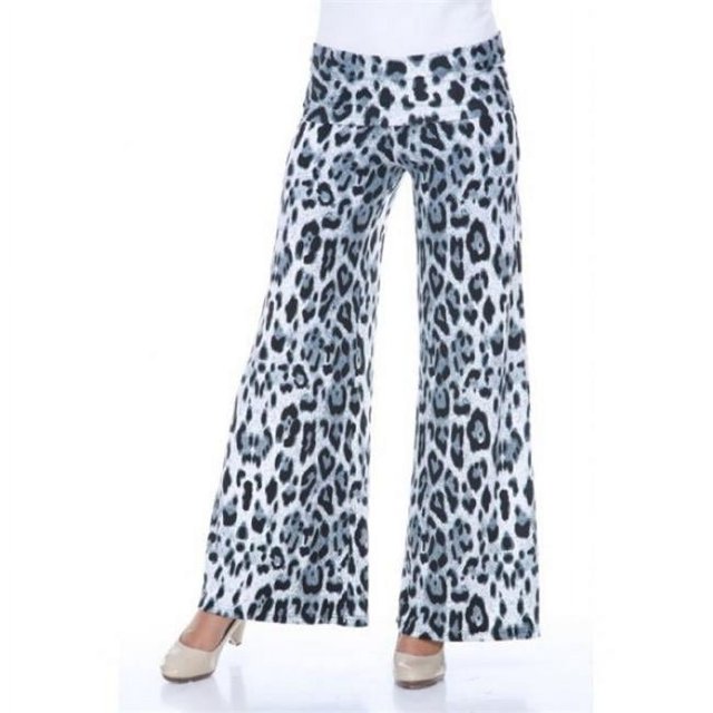 White Mark Printed Palazzo Pants, 94-Grey Cheetah - Extra Large