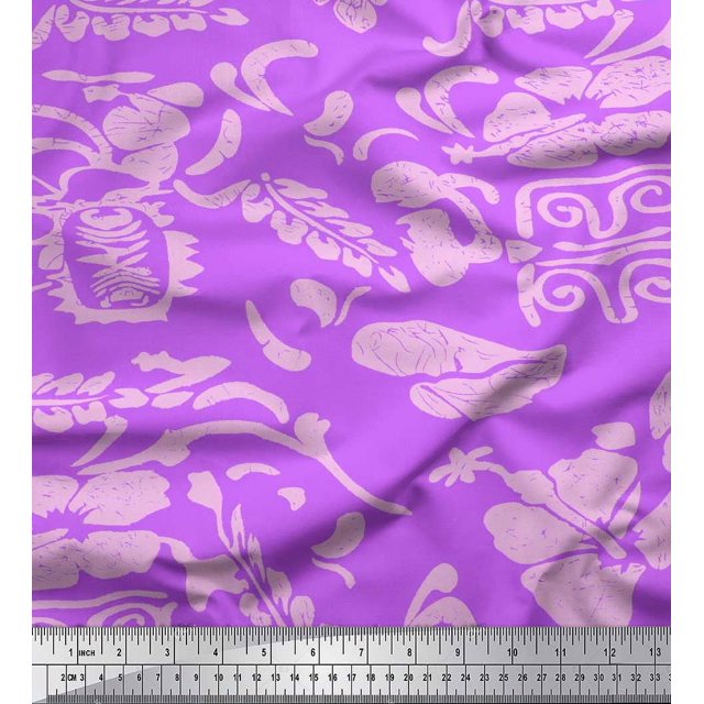 Soimoi Poly Georgette Fabric Flower Artistic Fabric Prints by Yard 42 Inch Wide