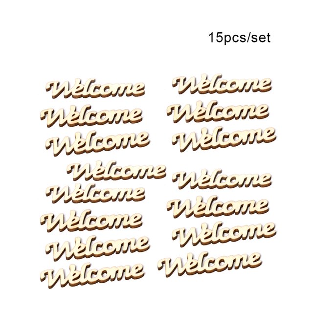 Mistaha "Wooden Welcome Sign Decor Set for Festive Scenes - 15 Pieces, Vintage Design, Lightweight & Portable, Perfect for Wedding Decor"