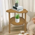 thumbnail image 1 of Four Leaf Sofa Side Table, EDHITNR Mobile Rolling Storage Snack Table, Double Layer Open Shelf Small Coffee Table for Living Room Bedside, 1 of 6