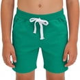 thumbnail image 2 of HOZADOIE Boys Basketball Shorts Pure Cotton Spring Summer Solid Color Elastic Drawstring Waist Breathable Casual Athletic Shorts with Pockets 1-11 Years, 2 of 6