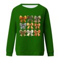 thumbnail image 4 of QATAINLAV Chandails à Manches Longues pour Femmes pour la Sensibilisation au Cancer du Sein, Mignon Chandail à Col Rond Imprimé Blouse 2025 Automne Tunique Décontractée Hauts Offres de Rentrée Verte G, 4 of 5