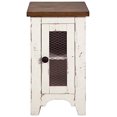 thumbnail image 5 of Signature Design by Ashley Wystfield Chaise de Style Ferme Table d'Appoint Bout de Canapé avec Porte d'Armoire pour Rangement Blanc et Brun avec Fini Vieilli, 5 of 5