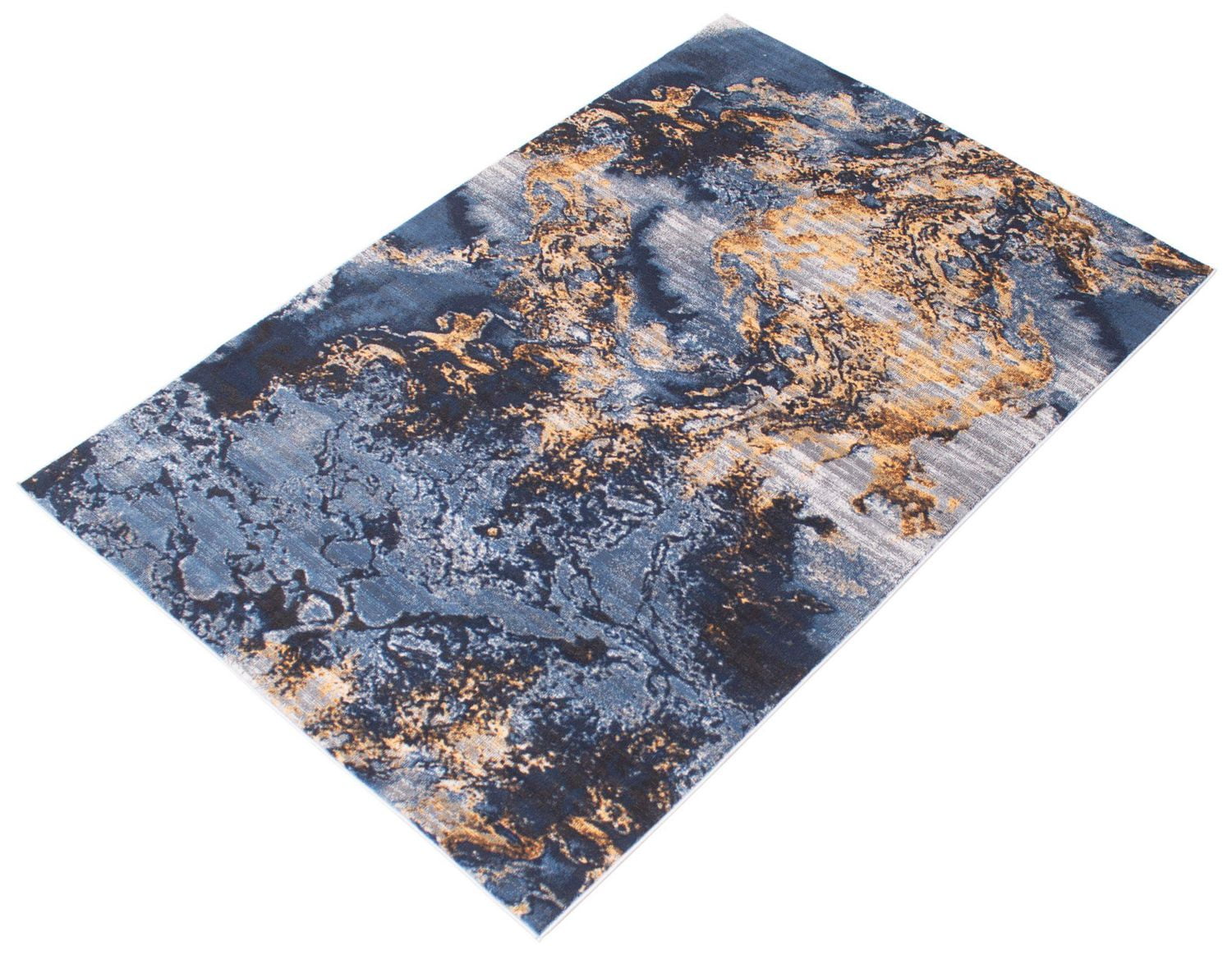 ECARPET Marble Textured Area Rug, Contemporary Carpet for Living Room, Sky Blue Marble Collection