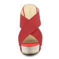 thumbnail image 2 of BLISSFUL STEP Women's Linen Platform Slide Wedge Open Toe Sandals, 2 of 7